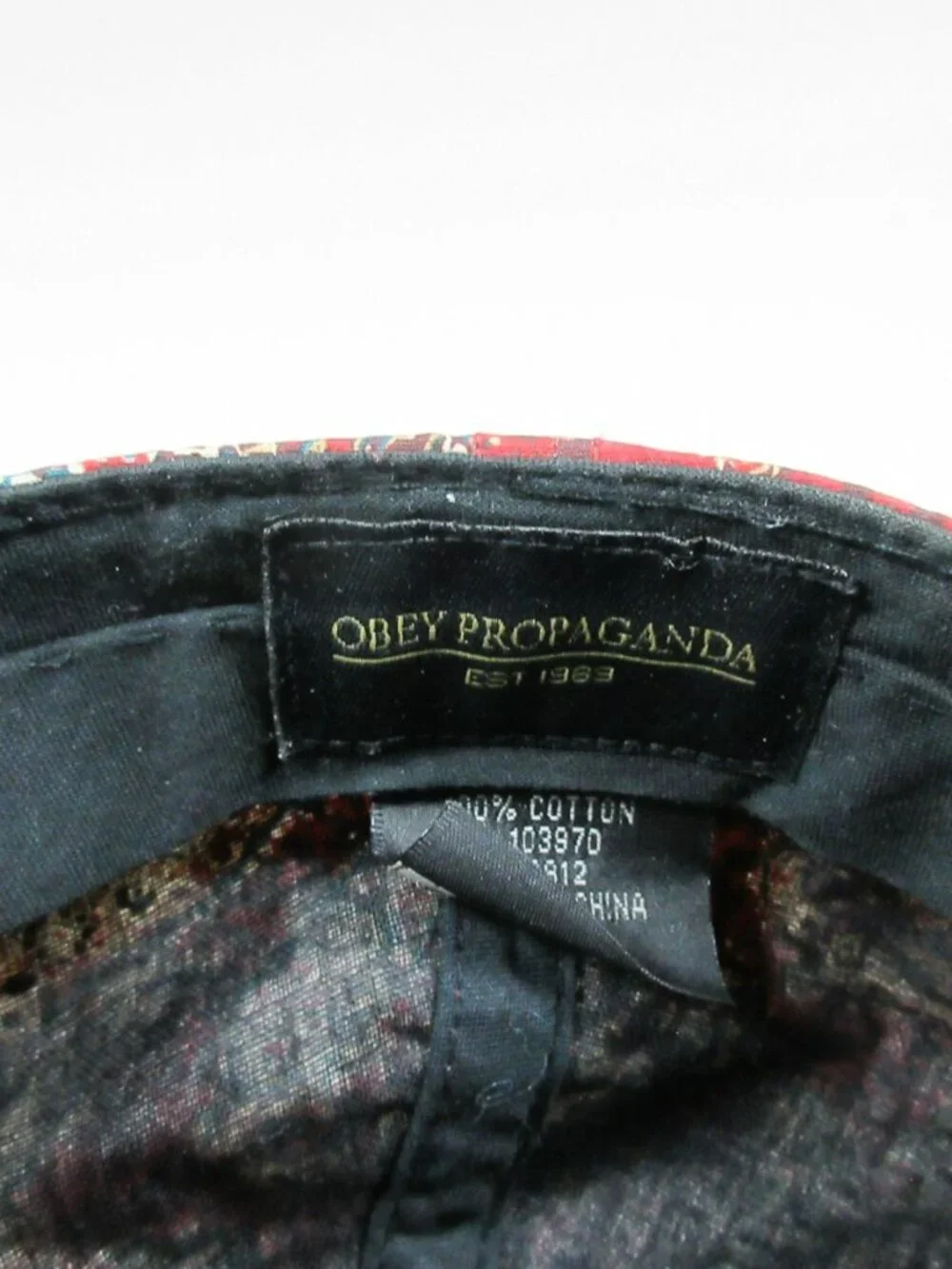 OBEY PROPOGANDA womens colorful paisley strapback hat
